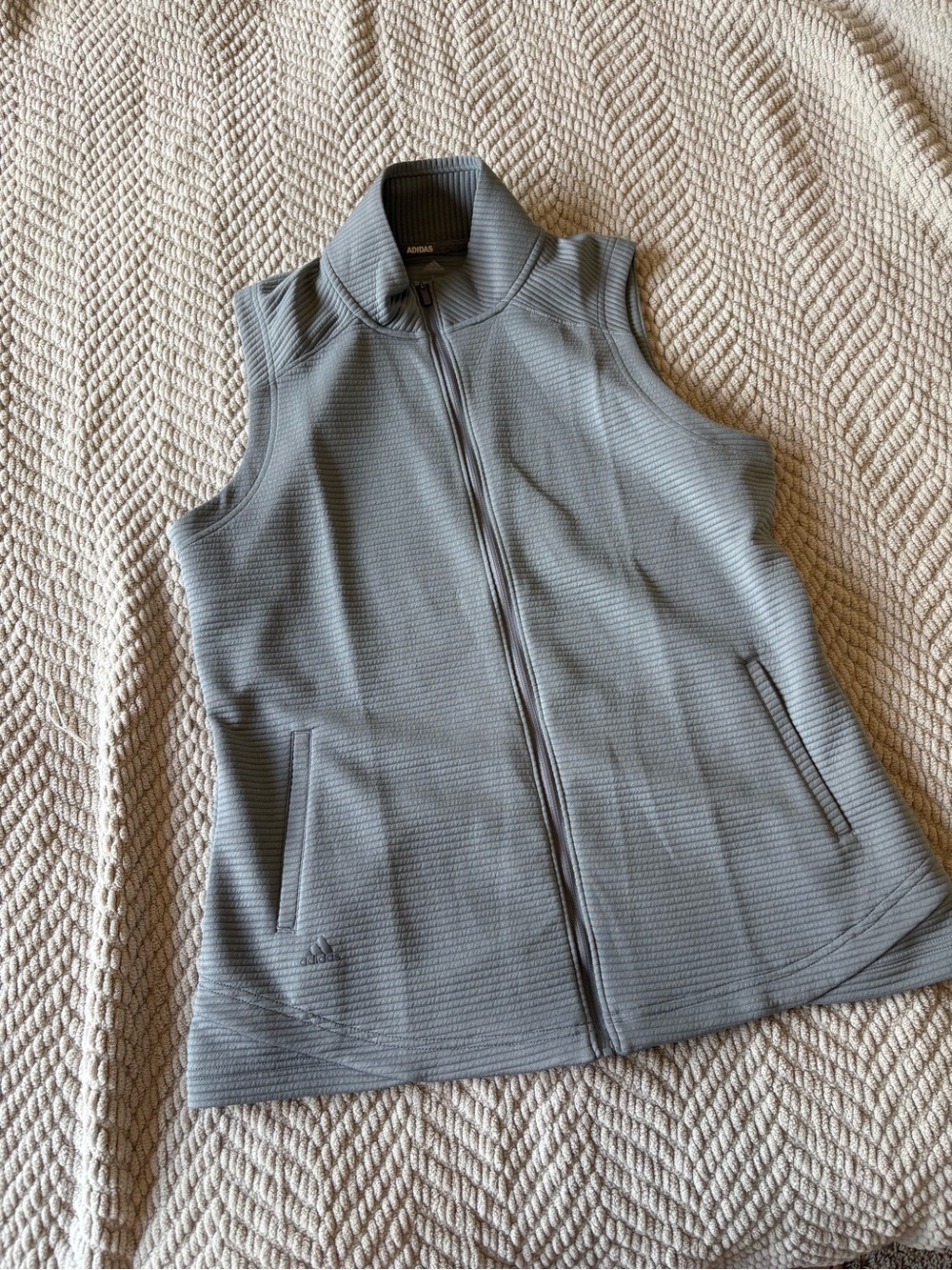 Adidas Women's Gray Sleeveless Zip Vest